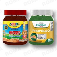 PACK 2 GOMITAS HIERRO NIÑOS  + PROPOLEO ADULTO SOTTCORLABS